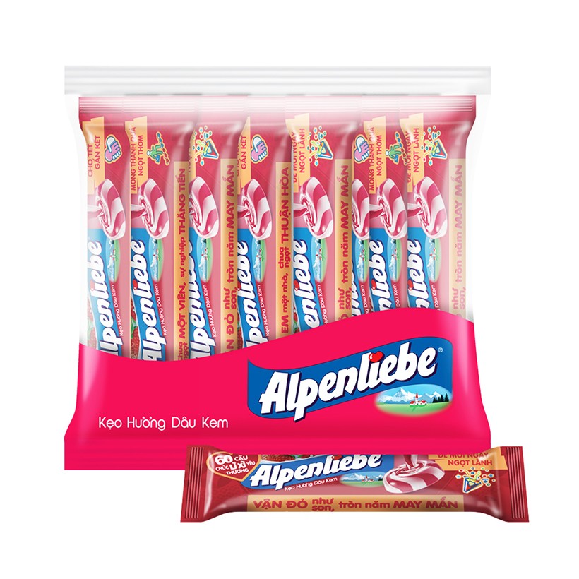 kẹo Alpenliebe Dâu Kem thỏi cứng